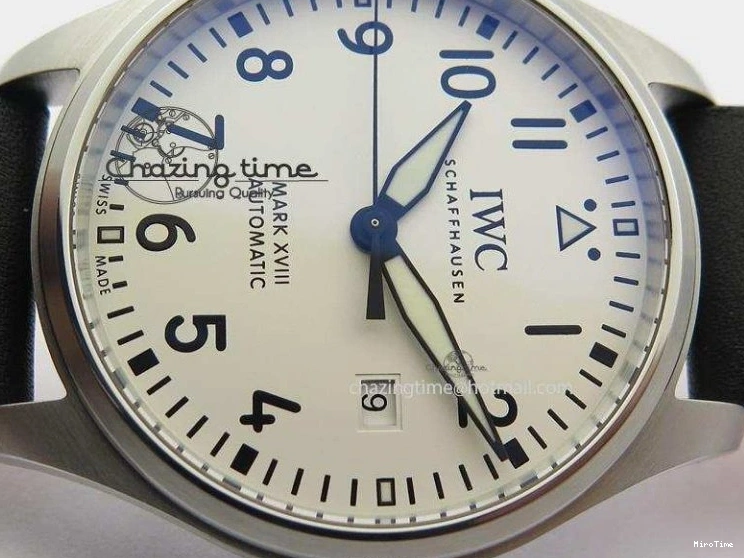 MIROTIME 0310 Mark XVIII IW327002 SS Mk Maker Best Edition White Dial On Black Leather Strap A SunProtective 7298